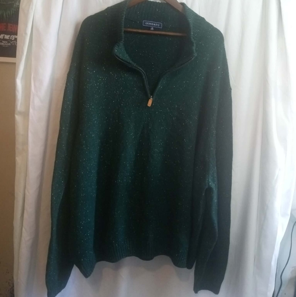 crown & ivy Other - crown & ivy 4XL Mens Forest Green Flecked Quarter Zip Sweater Big Tall Casual